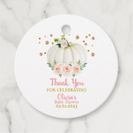 Baby shower van pompoen bedankjes labels