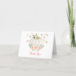 Baby shower van pompoen bedankkaart