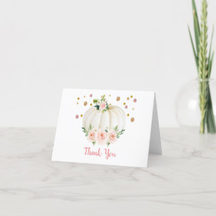 Baby shower van pompoen bedankkaart