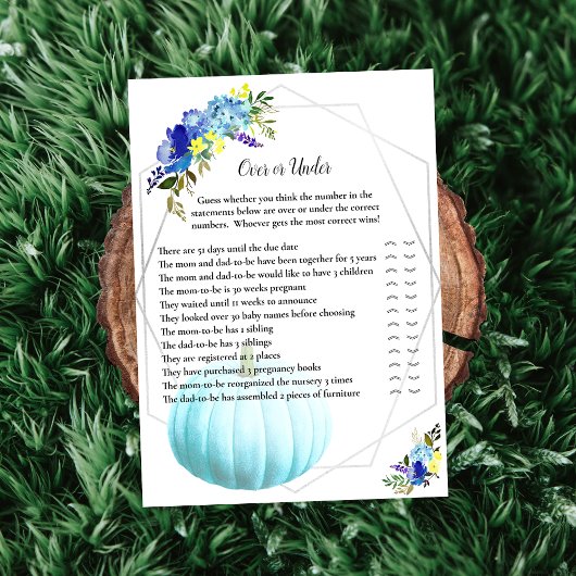 Baby shower van pompoen, boven of onder | Blauw Kaart