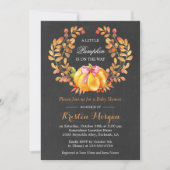 Baby shower van pompoen | Herfstelijk Chalkboard Kaart (Voorkant)