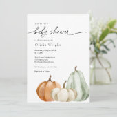 Baby shower van pompoen kaart (Staand voorkant)