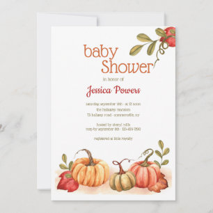 Baby shower van pompoen kaart