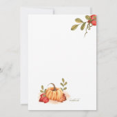 Baby shower van pompoen kaart (Achterkant)