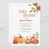 Baby shower van pompoen kaart (Voorkant / Achterkant)