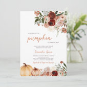 Baby shower van pompoen kaart (Staand voorkant)