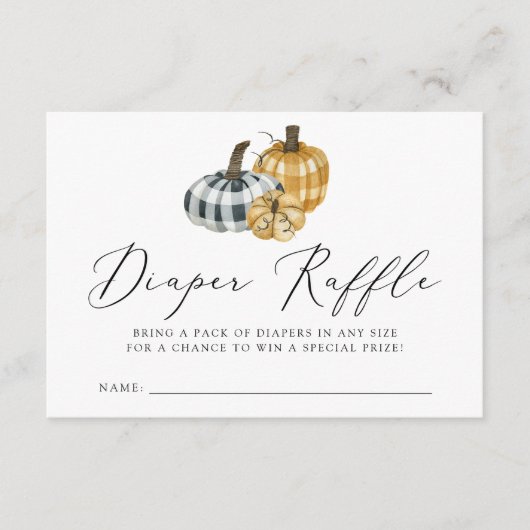 Baby shower van pompoen, Kaart van luiers (Voorkant)