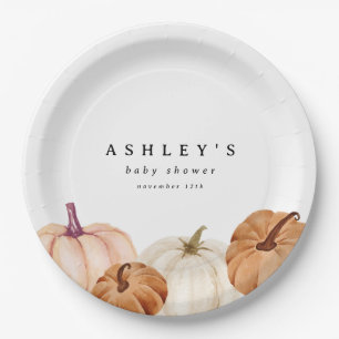 Baby shower van pompoen papieren bordje