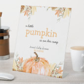 Baby shower van pompoen reclamebord met voetstuk (Insitu)