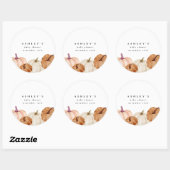 Baby shower van pompoen ronde sticker (Vel)