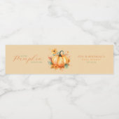 Baby shower van pompoen waterfles etiket (Enkel label)