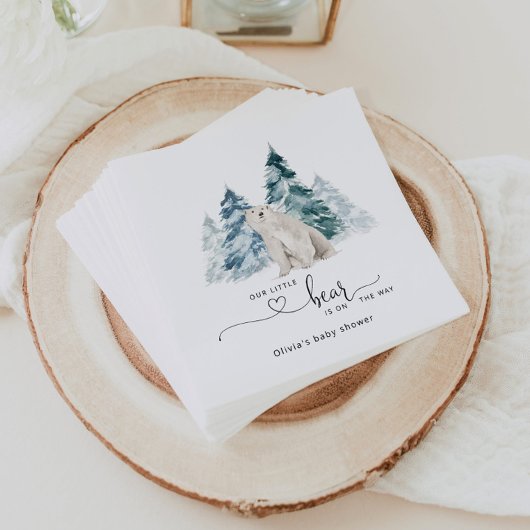 Baby shower van poolbeer servet
