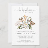 baby shower van postdieren Faux Gold Floral Kaart (Voorkant)