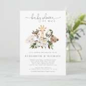 baby shower van postdieren Faux Gold Floral Kaart (Staand voorkant)