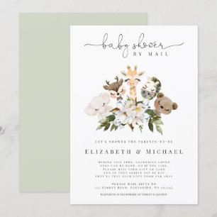 baby shower van postdieren Faux Gold Floral Kaart