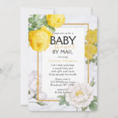 Baby shower van postgele rozenbloemen kaart (Voorkant)