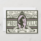 Baby shower van Pregzilla Kaart (Voorkant)