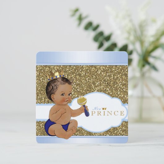 Baby shower van Prince Boy Kaart (Staand voorkant)