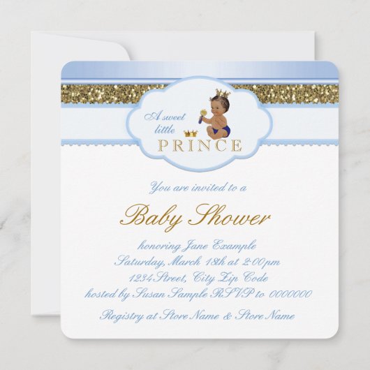 Baby shower van Prince Boy Kaart (Achterkant)