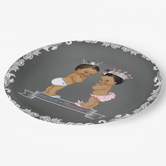 Baby shower van Prince Princess Chalk Papieren Bordje (Gekanteld)