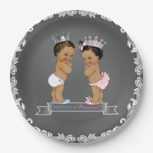 Baby shower van Prince Princess Chalk Papieren Bordje (Voorkant)