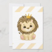 Baby shower van prins Lion Boy Dank je Bedankkaart (Achterkant)