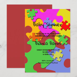 Baby shower van puzzelstukjes kaart