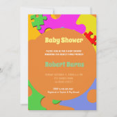 Baby shower van puzzelstukjes kaart (Voorkant)