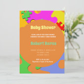 Baby shower van puzzelstukjes kaart (Staand voorkant)