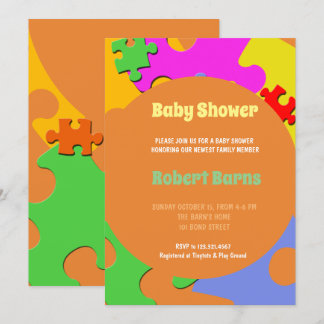 Baby shower van puzzelstukjes kaart