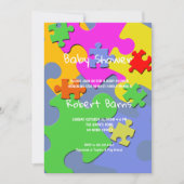 Baby shower van puzzelstukjes kaart (Voorkant)