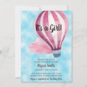 Baby shower van Red Ballon Blue Sky Baby Girl Kaart (Voorkant)