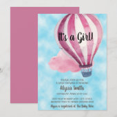 Baby shower van Red Ballon Blue Sky Baby Girl Kaart (Voorkant / Achterkant)