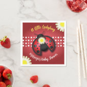  Baby shower van Red en Black Ladybug Daisies Servet (Insitu)