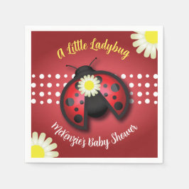 Baby shower van Red en Black Ladybug Daisies Servet