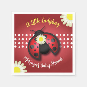Baby shower van Red en Black Ladybug Daisies Servet