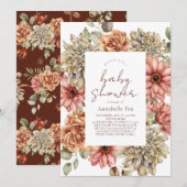 Baby shower van Red Gerbera en White Dahlia Kaart (Voorkant / Achterkant)