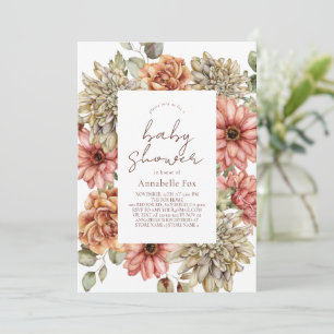 Baby shower van Red Gerbera en White Dahlia Kaart