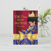 Baby shower van Red & Royal Blue Prince Kaart (Staand voorkant)