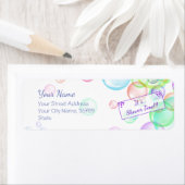 Baby shower van regenboogzeep Bubbles Etiket (Insitu)