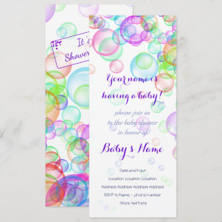Baby shower van regenboogzeep Bubbles Kaart