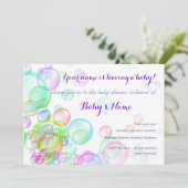 Baby shower van regenboogzeep Bubbles Kaart (Staand voorkant)