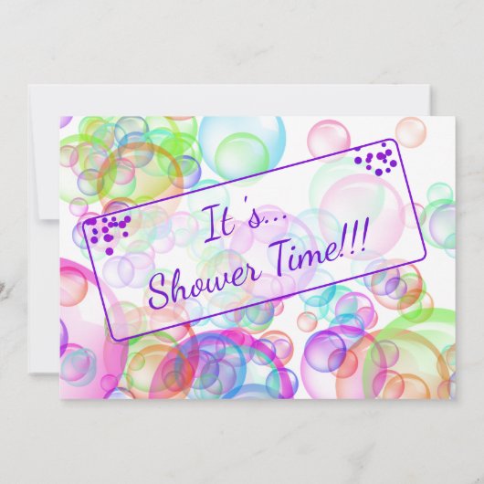 Baby shower van regenboogzeep Bubbles Kaart (Achterkant)