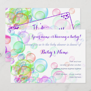 Baby shower van regenboogzeep Bubbles Kaart