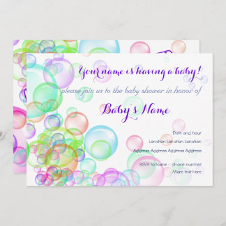 Baby shower van regenboogzeep Bubbles Kaart