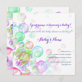 Baby shower van regenboogzeep Bubbles Kaart