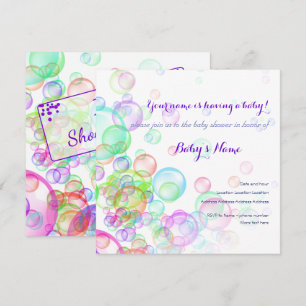Baby shower van regenboogzeep Bubbles Kaart