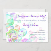 Baby shower van regenboogzeep Bubbles Magnetische Uitnodiging (Voorkant)