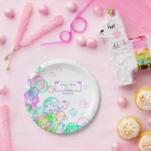 Baby shower van regenboogzeep Bubbles Papieren Bordje (Feest)