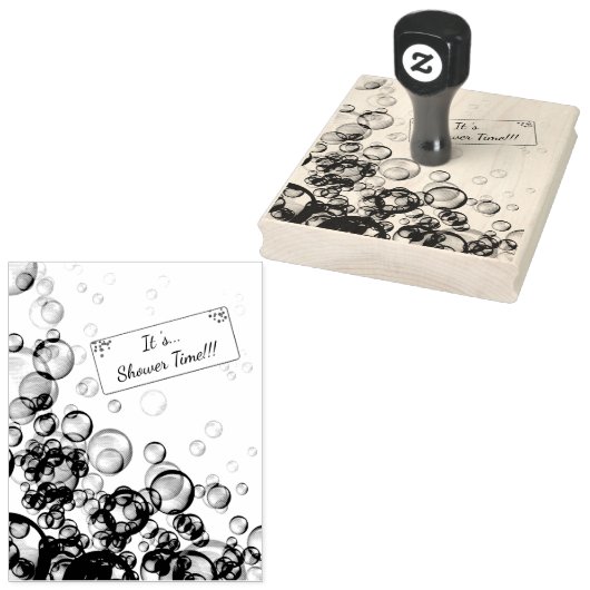 Baby shower van regenboogzeep Bubbles Rubberstempel (Gestempeld)